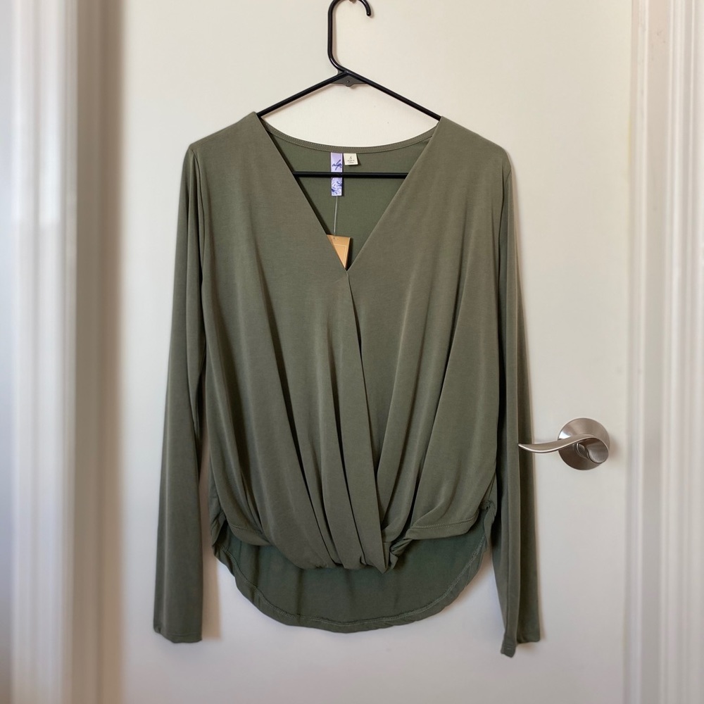 Dark green long sleeve blouse
